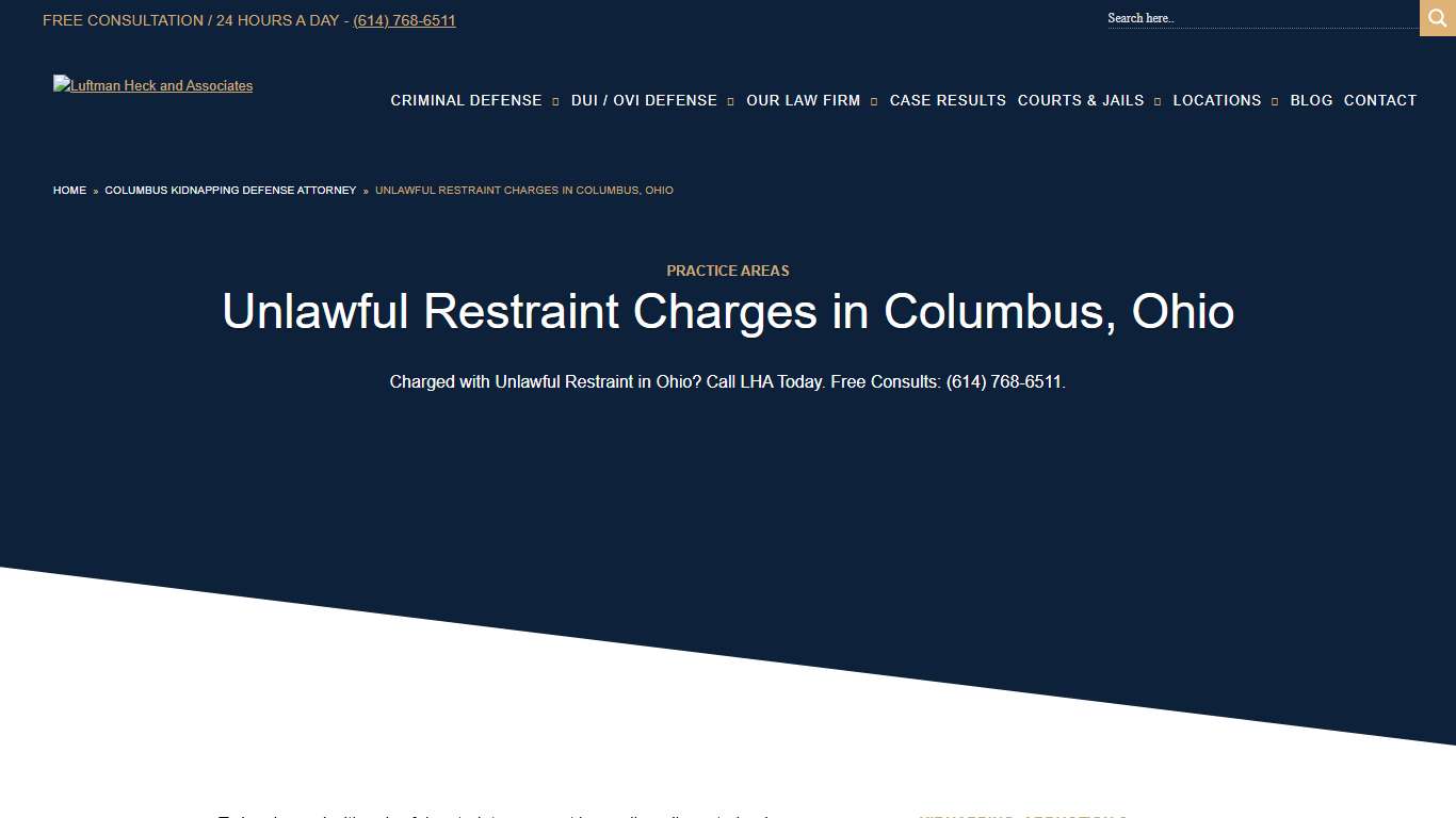 Unlawful Restraint Charges in Columbus, Ohio LHA