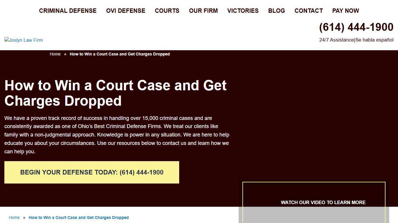 How to Win a Court Case and Get Charges Dropped in Ohio